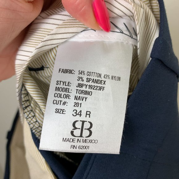 NWOT JB Britches Torino blue dress pant 34 R - Picture 6 of 7
